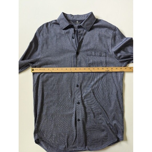 Hart Schaffner Marx Cotton Long Sleeve Button Down Shirt Navy Medium - Picture 7 of 8